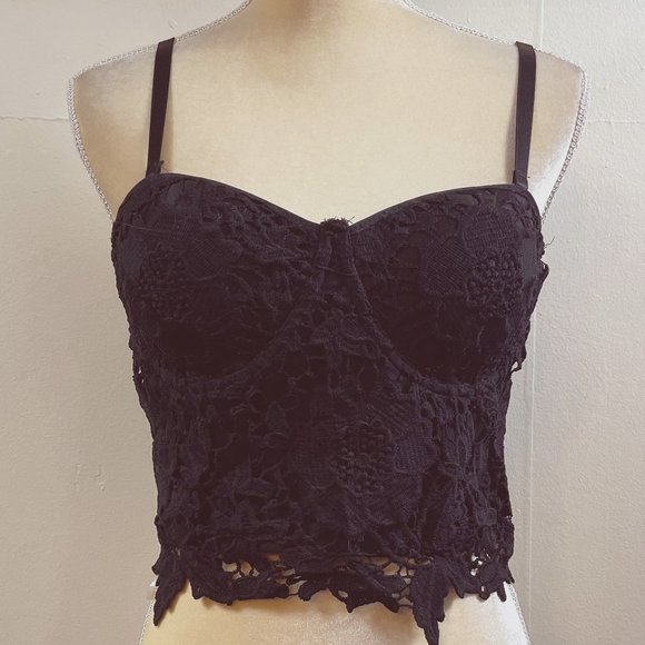 Lydia Other - Madonna-esque Black Lace Bustier Size Large